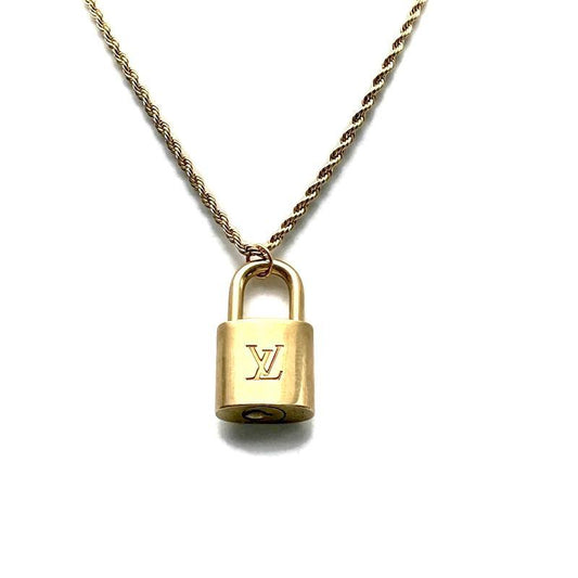 Authentic Louis Vuitton Padlock with Rope Chain Necklace