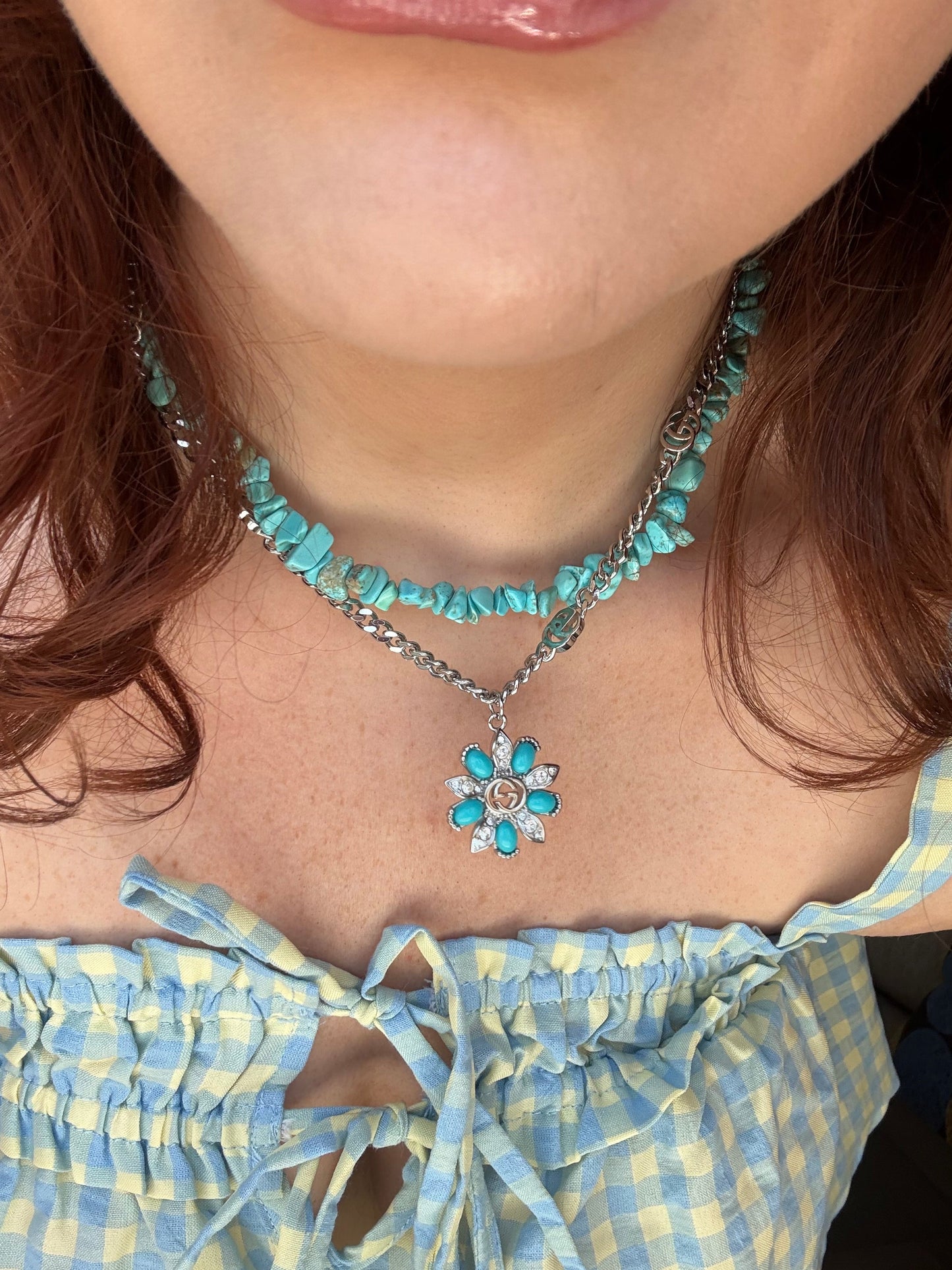 Turquoise Flower Pendant