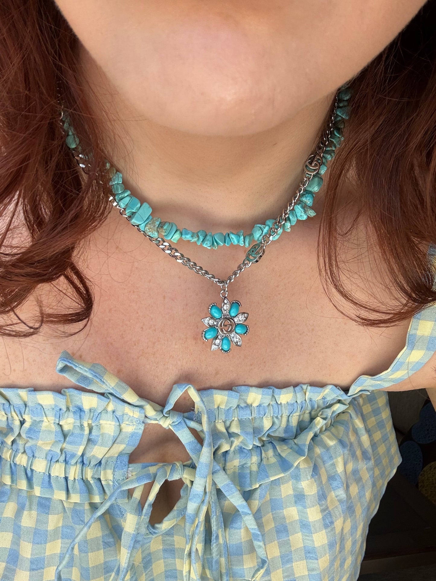 Turquoise Flower Pendant