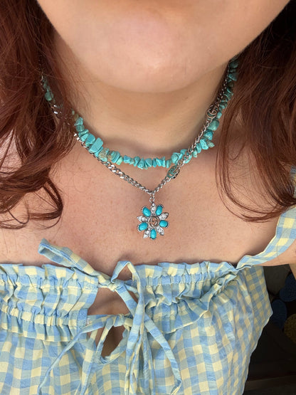 Turquoise Flower Pendant