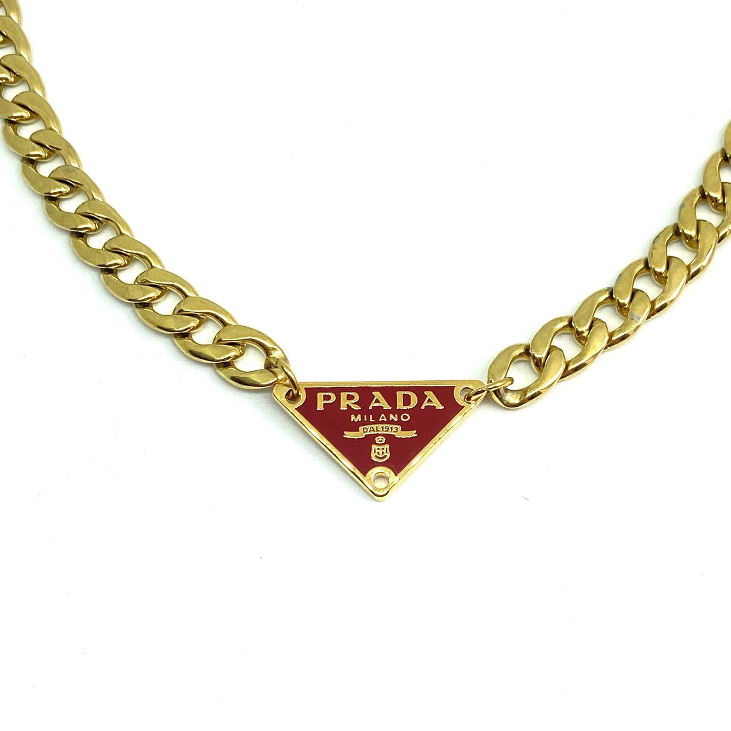 Authentic Prada Red tag - Repurposed Necklace