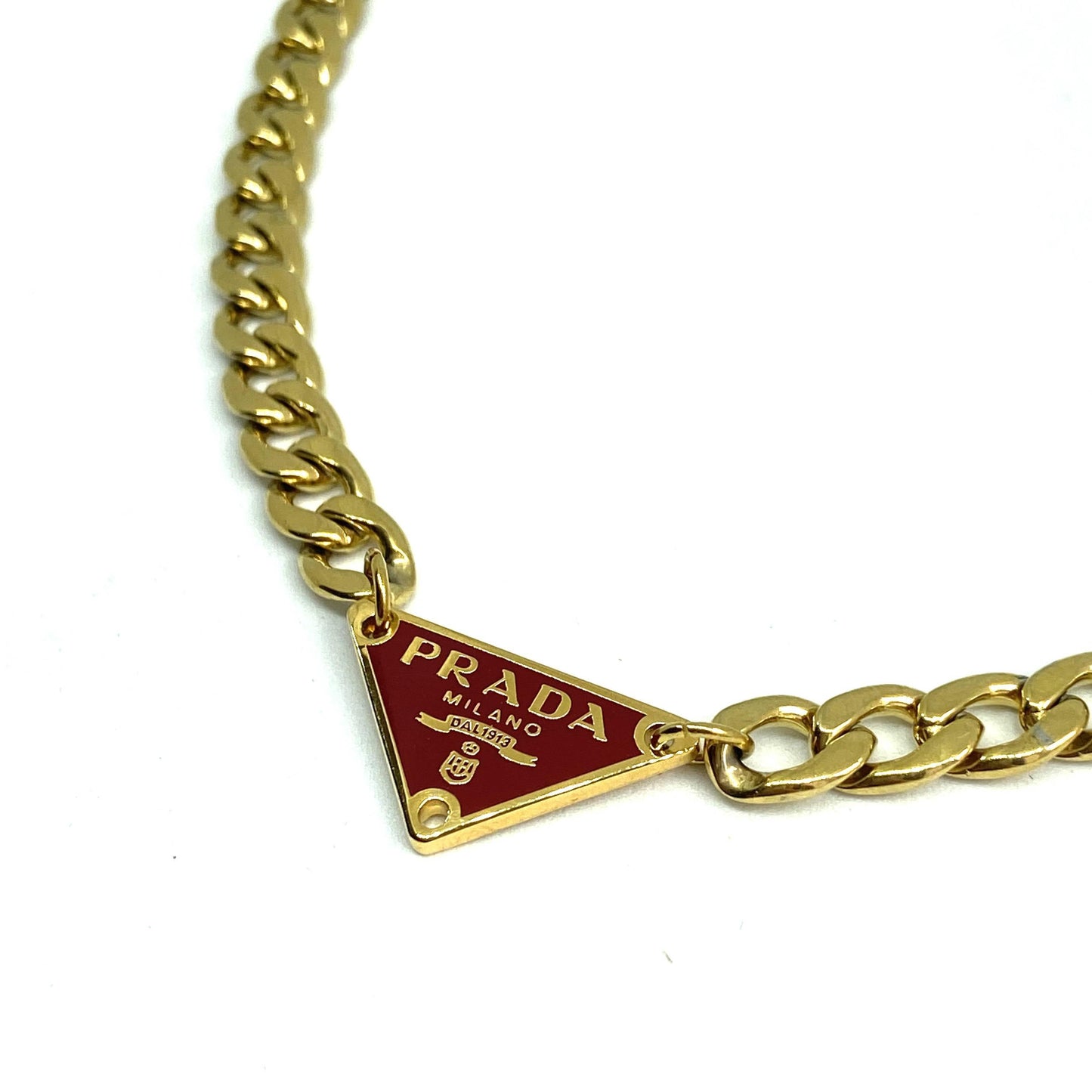 Authentic Prada Red tag - Repurposed Necklace