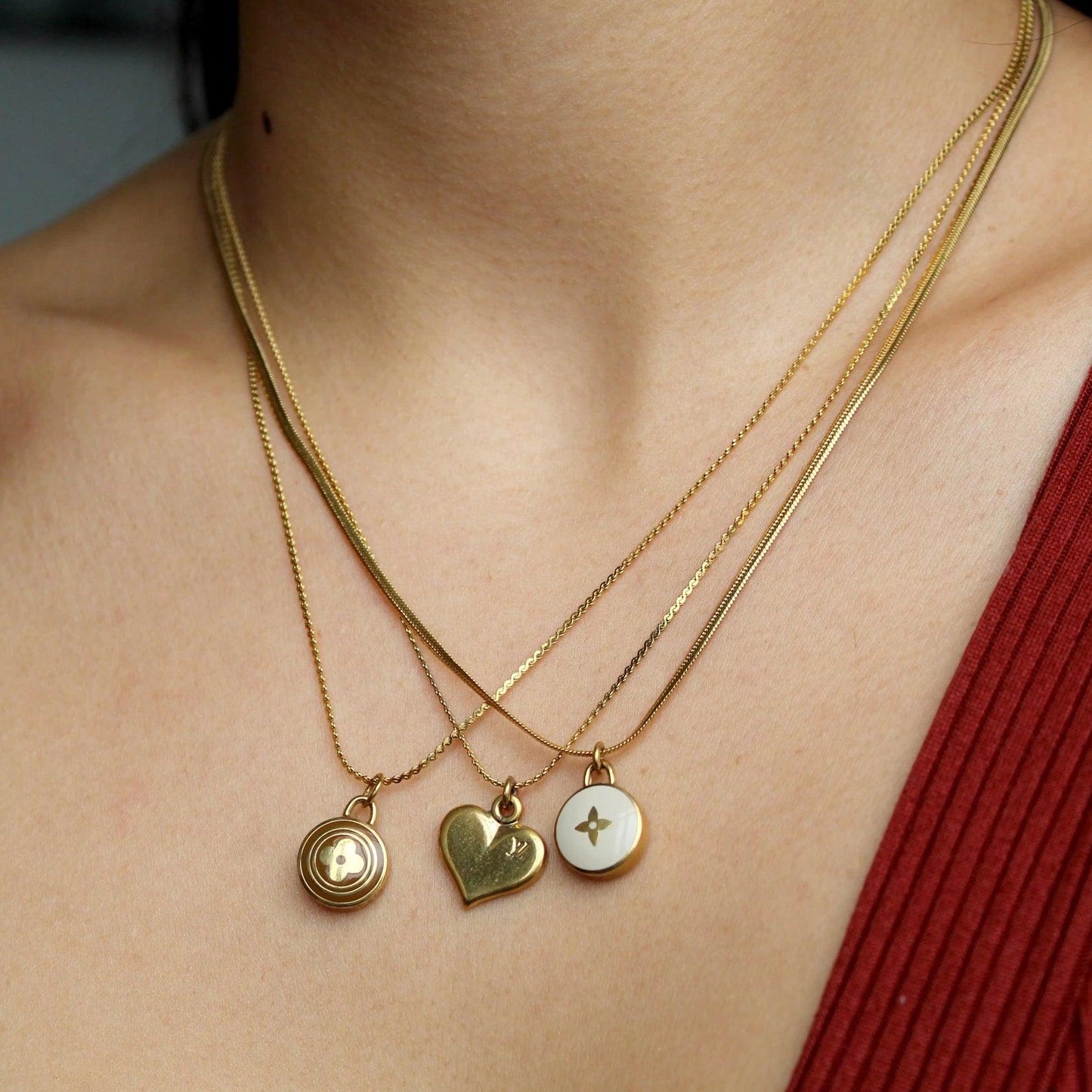 Authentic Louis Vuitton Heart Pendant- Reworked Necklace