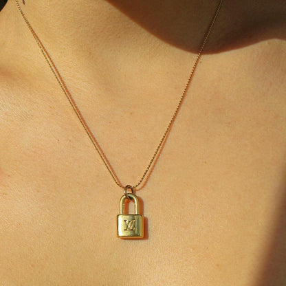 Authentic Louis Vuitton Mini Lock - Repurposed Necklace