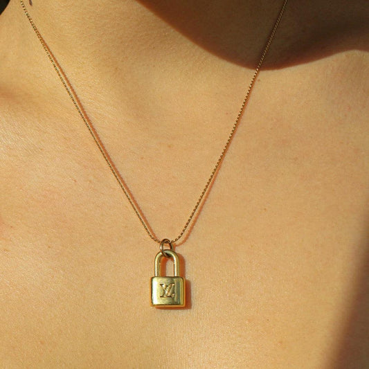 Authentic Louis Vuitton Mini Lock - Repurposed Necklace