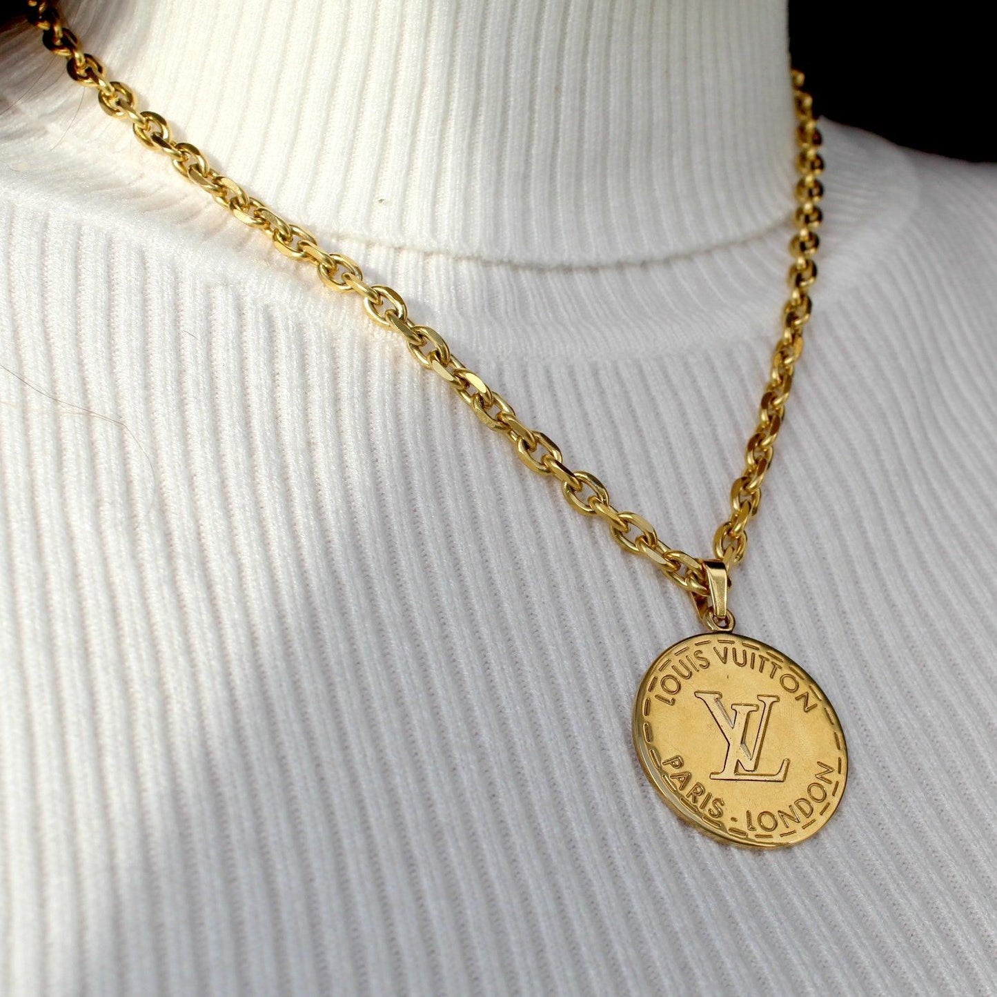 Authentic Louis Vuitton Large Round - Reworked Necklace