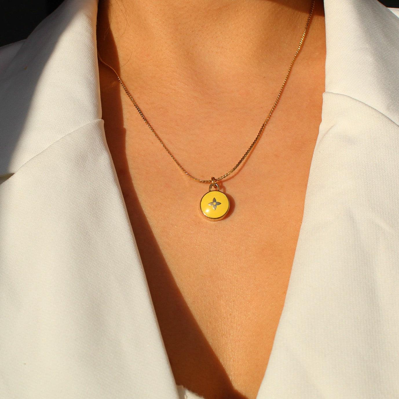 Authentic Louis Vuitton Yellow Pendant- Necklace