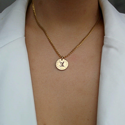Authentic Louis Vuitton Looping Logo Charm - Necklace