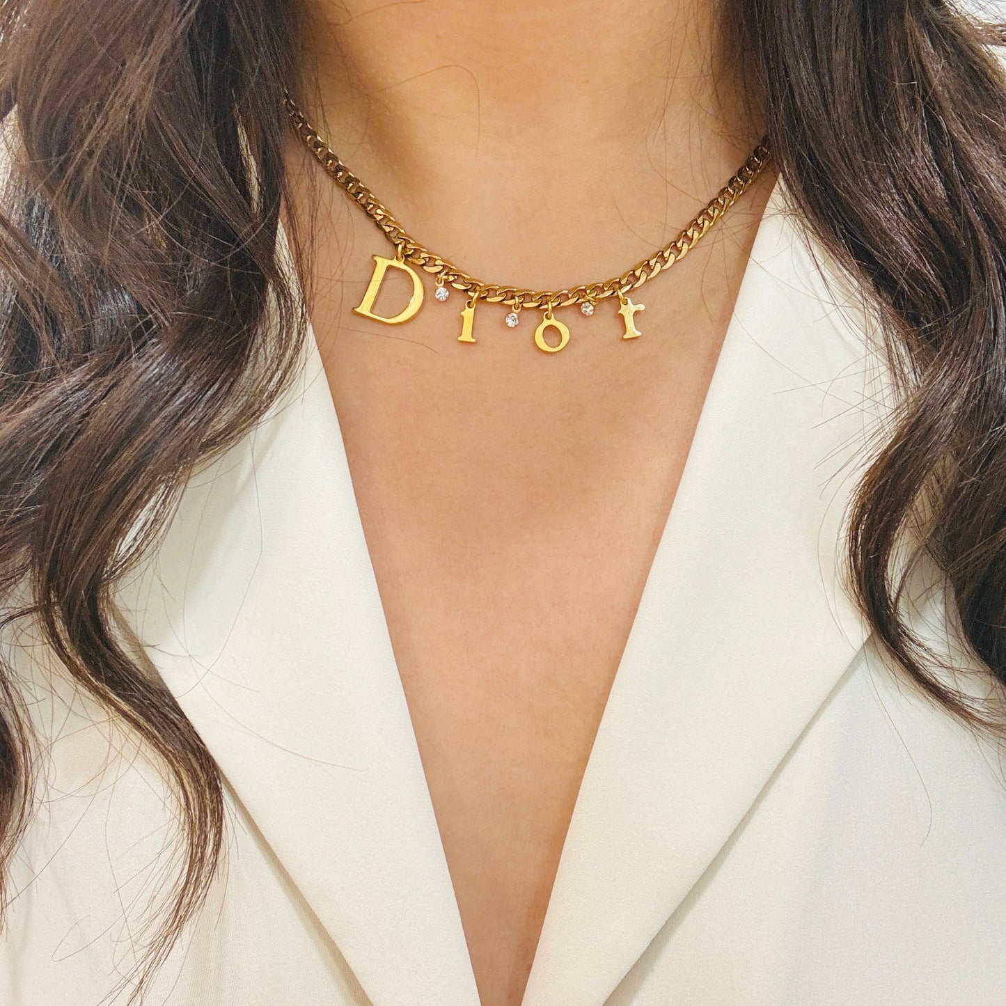 Authentic repurposed Dior necklace