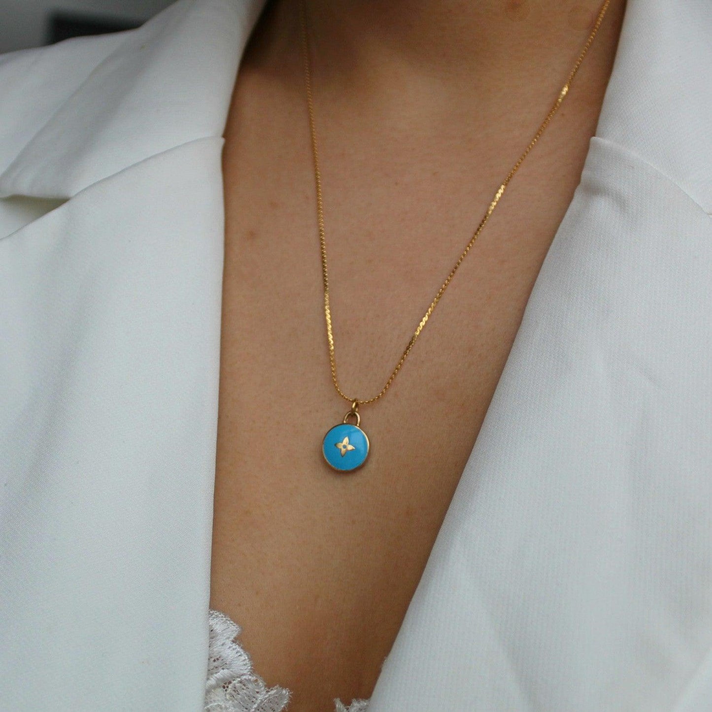 Blu Flower Reworked Pastilles Pendant