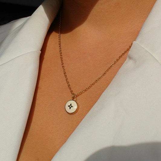 Authentic Louis Vuitton White Pendant- Necklace