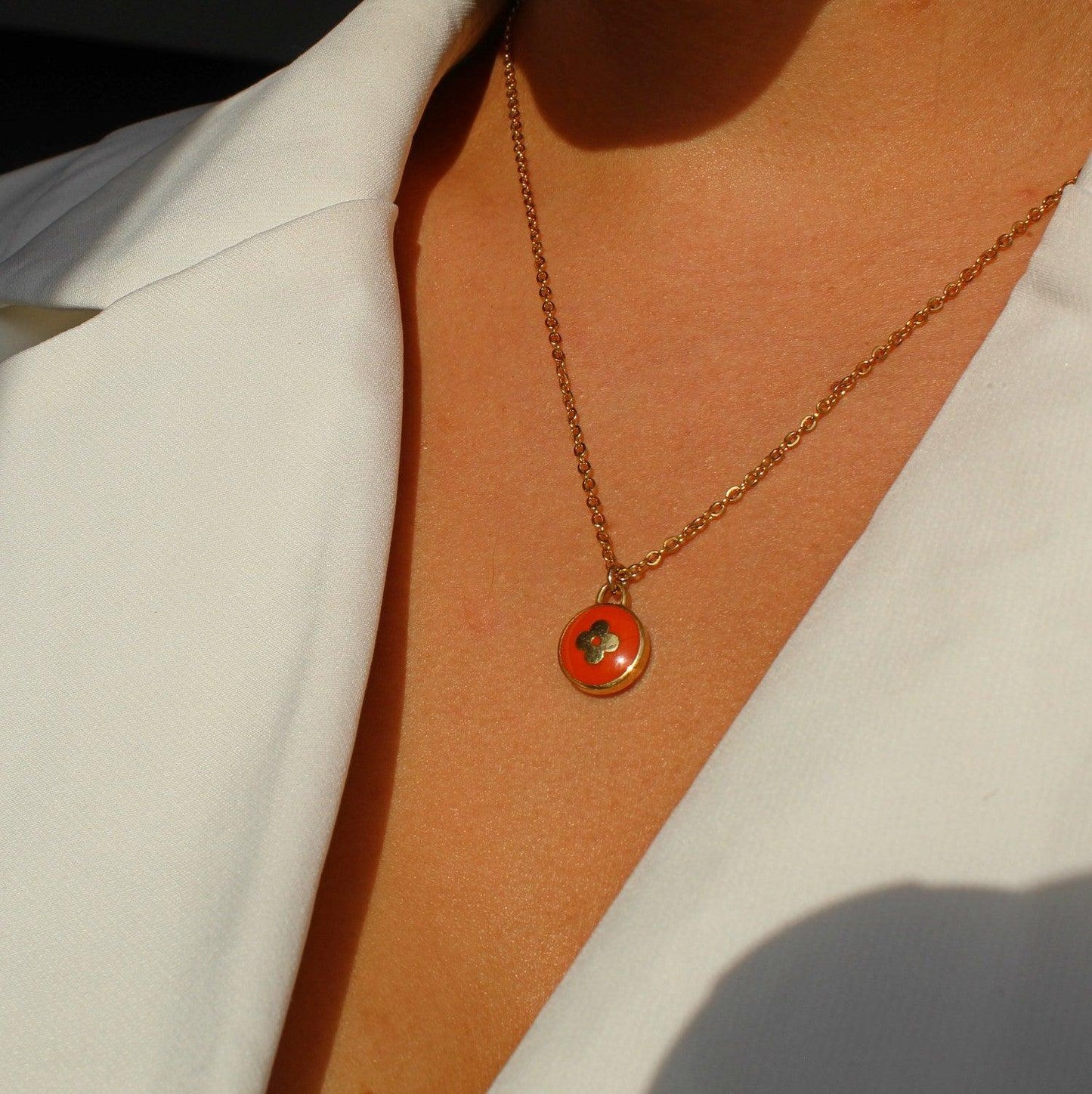 Authentic Louis Vuitton Tangerine Pendant- Necklace