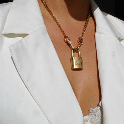 Louis Vuitton Padlock Necklace with Double Chain
