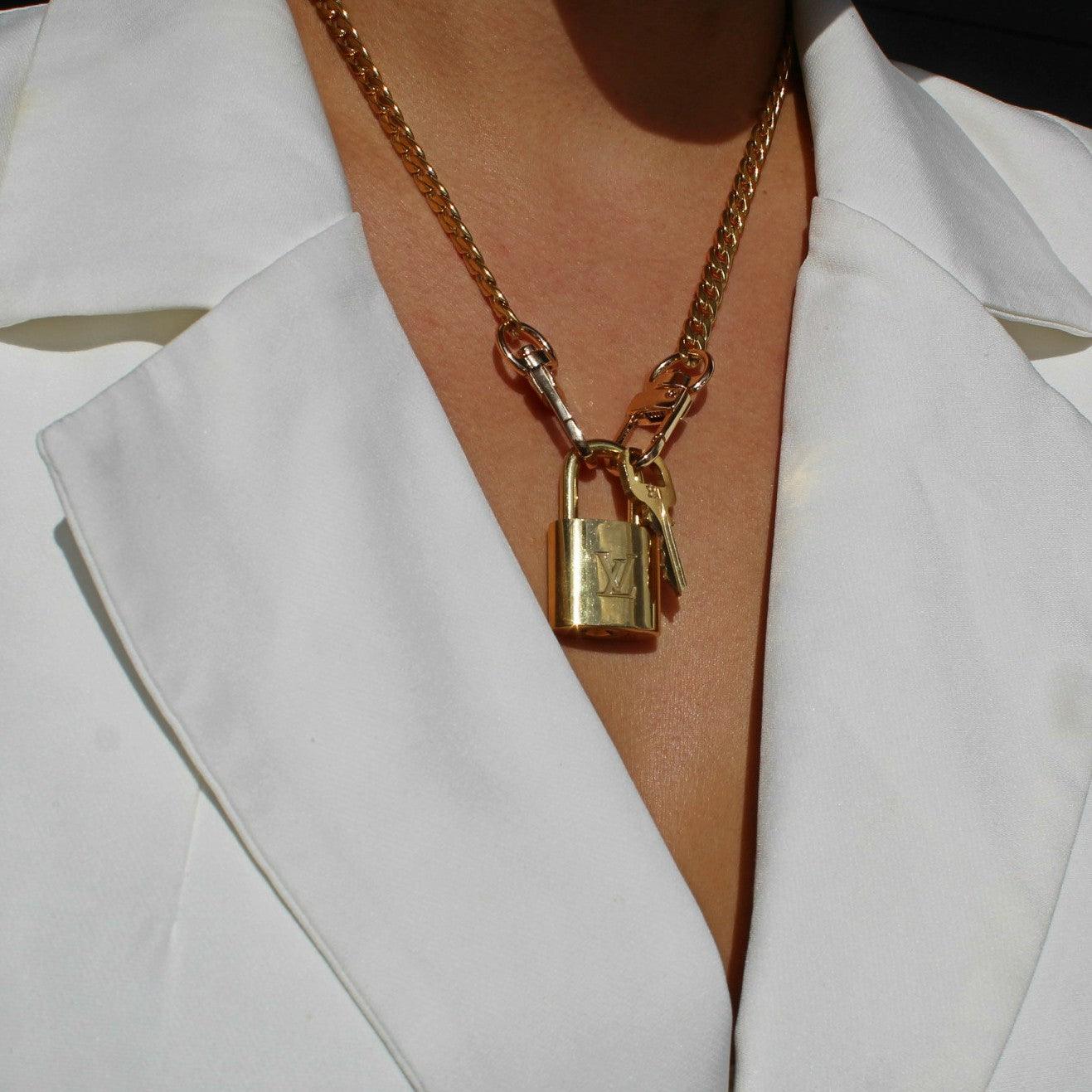 Louis Vuitton Padlock Necklace with Double Chain