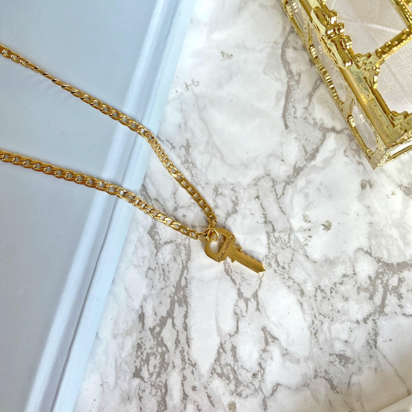 Authentic Louis Vuitton Key Pendant- Reworked Necklace
