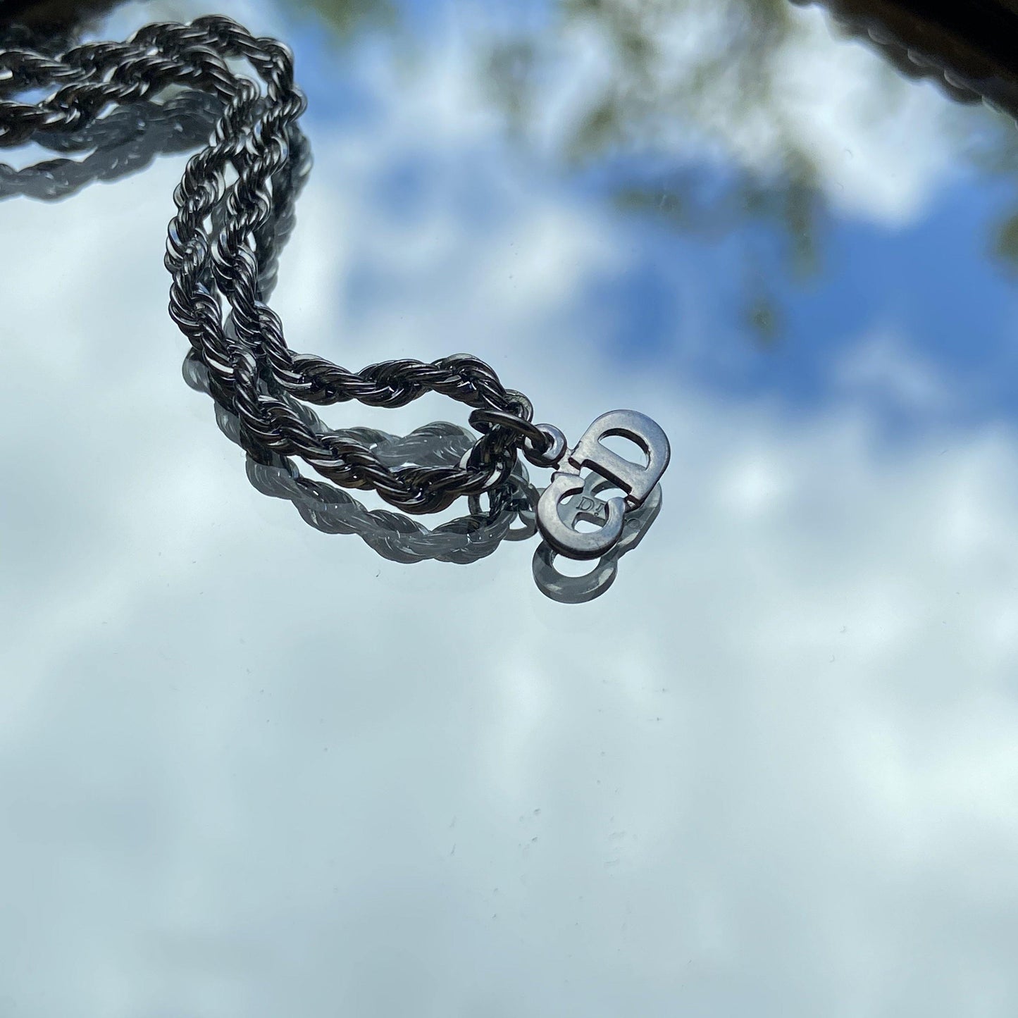Authentic Mini Dior Pendant - Reworked Necklace
