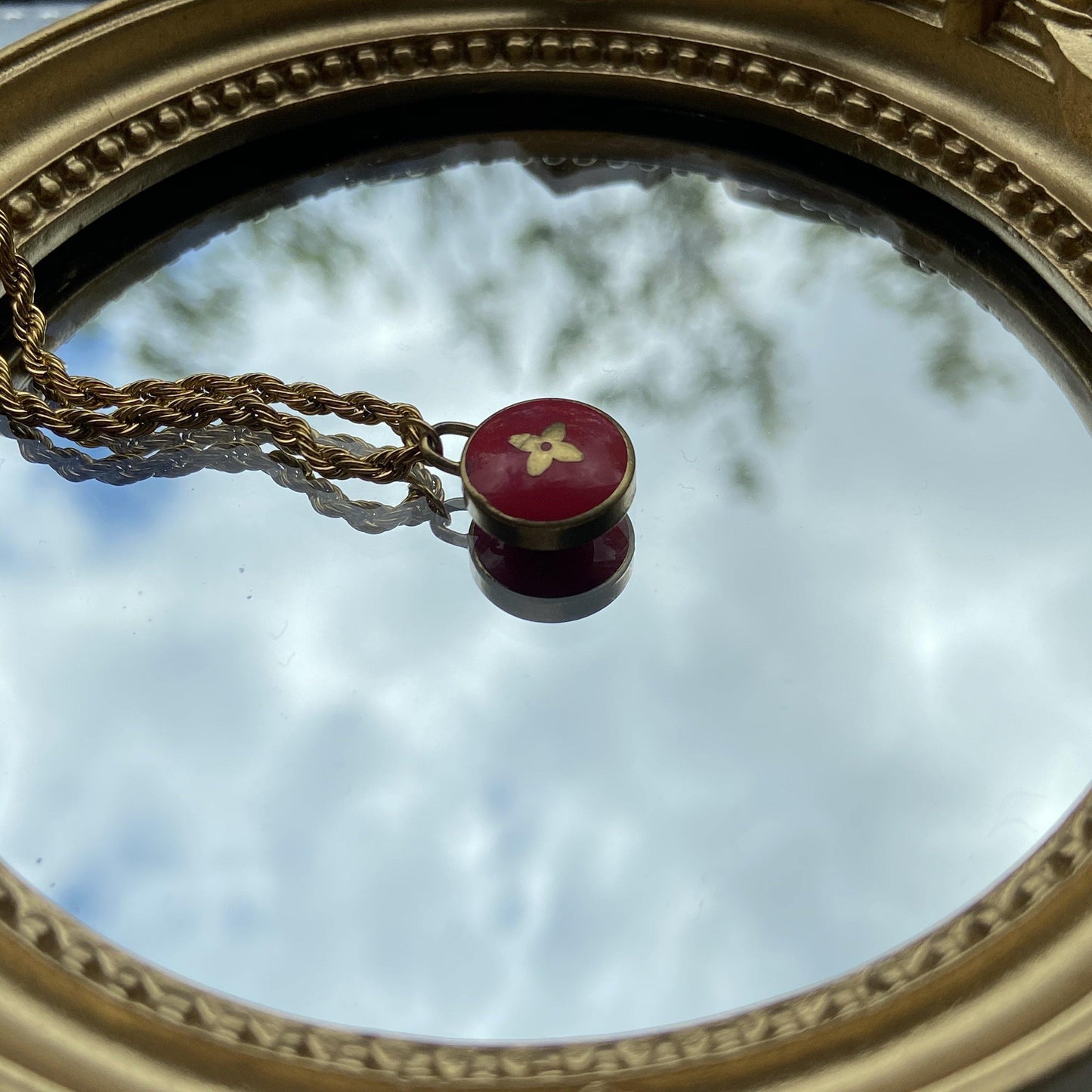 Authentic Louis Vuitton Red Pastilles Pendant- Necklace