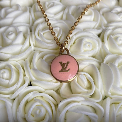 Authentic Louis Vuitton Logo Peach Pendant- Necklace