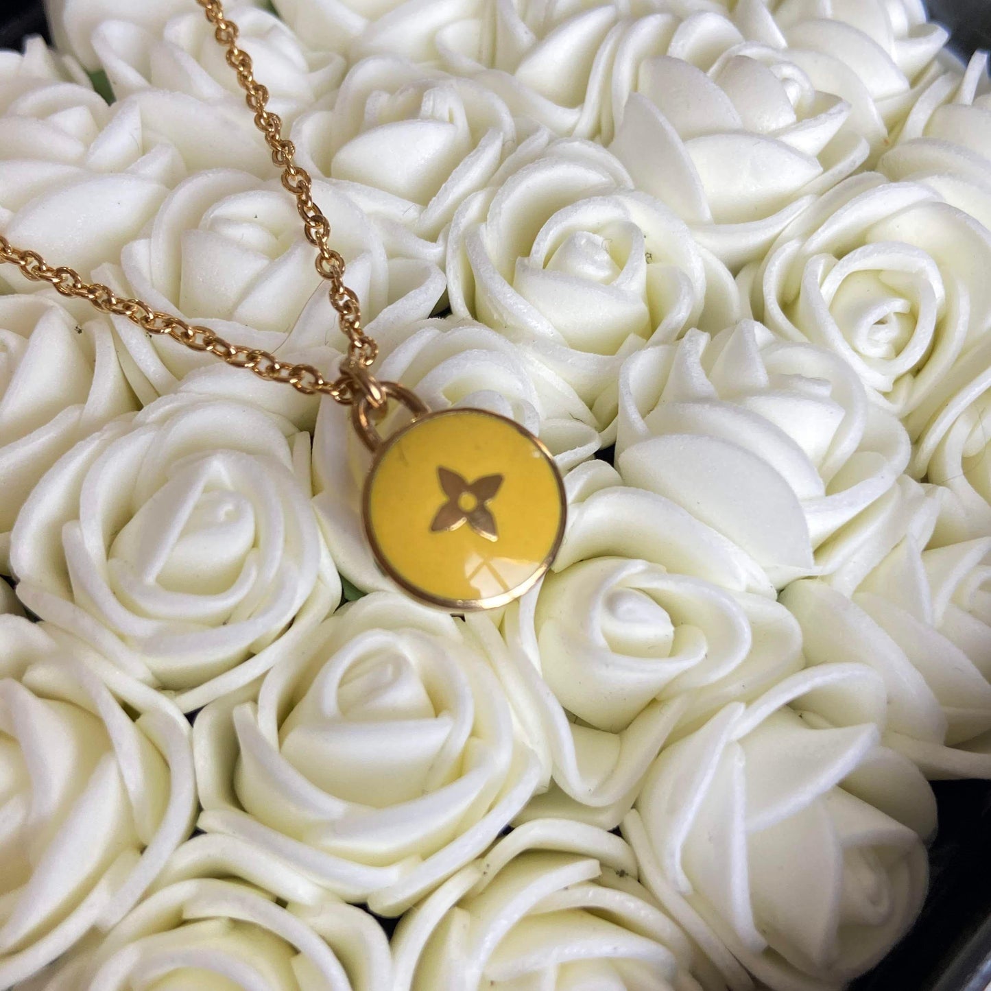 Authentic Louis Vuitton Yellow Pendant Pastilles- Necklace