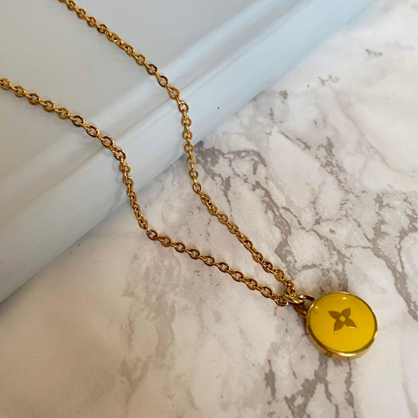 Authentic Louis Vuitton Yellow Pendant Pastilles- Necklace
