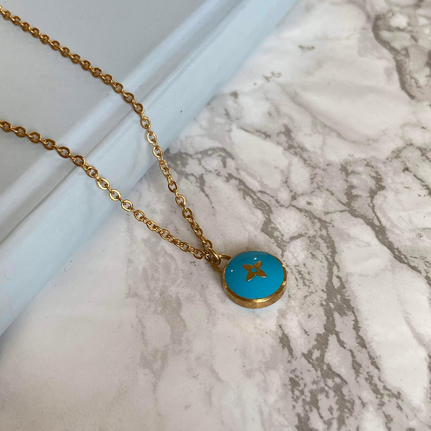 Authentic Louis Vuitton Sapphire Blue Pendant Pastilles