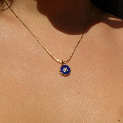 Authentic Louis Vuitton Pendant Logo Blue dark Pastilles