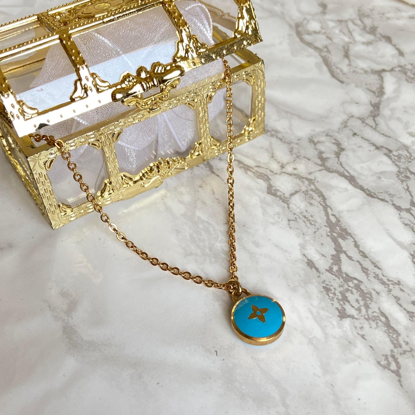 Authentic Louis Vuitton Sapphire Blue Pendant Pastilles