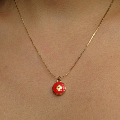 Authentic Louis Vuitton Red Pendant Pastilles Roses- Repurposed Necklace