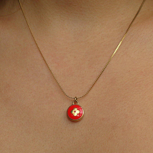 Authentic Louis Vuitton Red Pendant Pastilles Roses- Repurposed Necklace