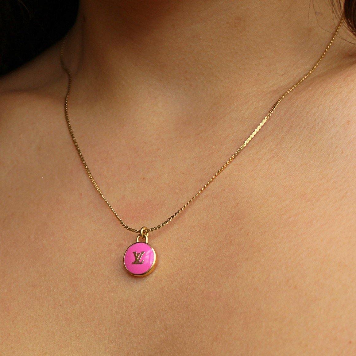 Authentic Louis Vuitton Logo Pendant Pastilles Roses