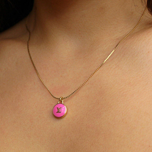 Authentic Louis Vuitton Logo Pendant Pastilles Roses