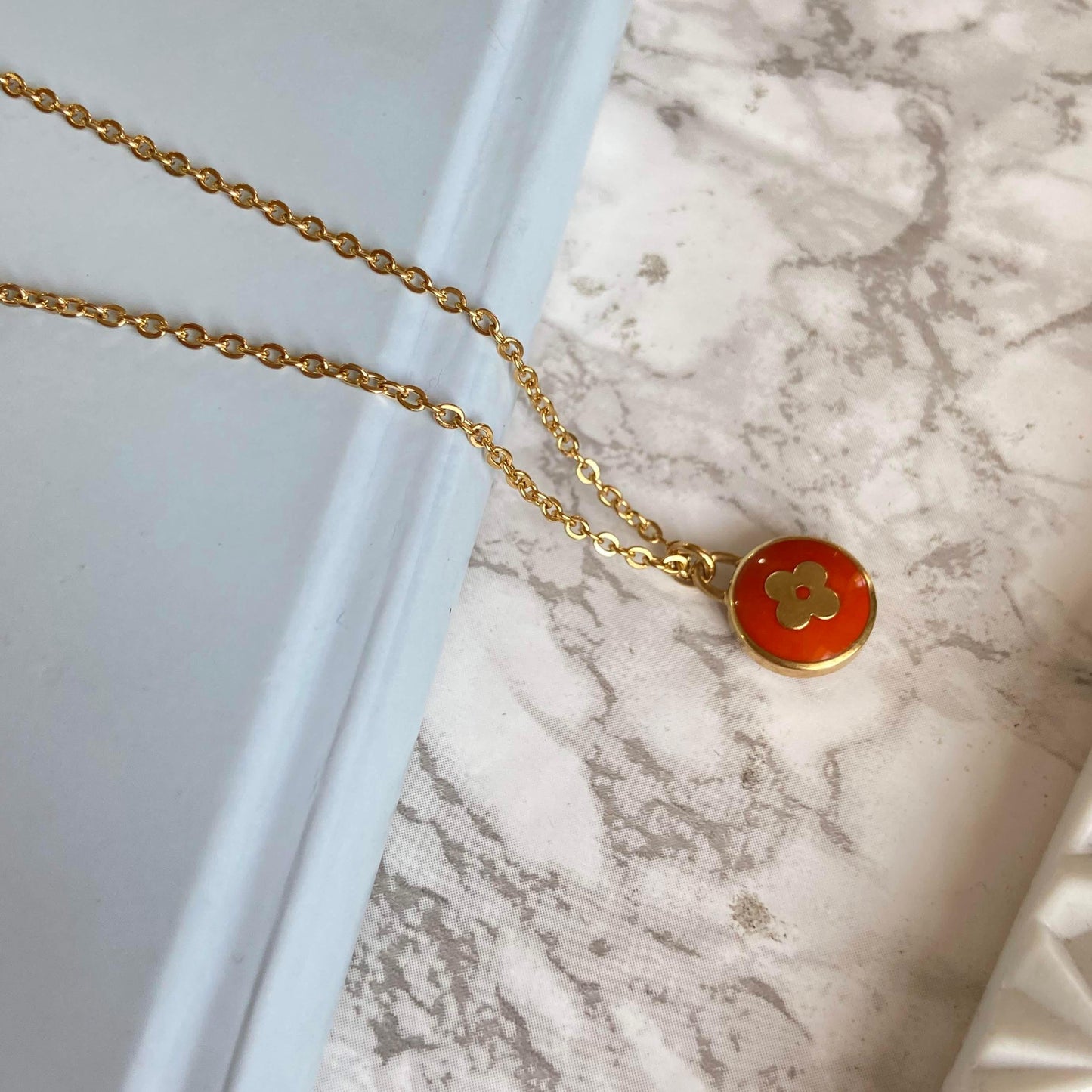 Authentic Louis Vuitton Tangerine Pendant- Necklace