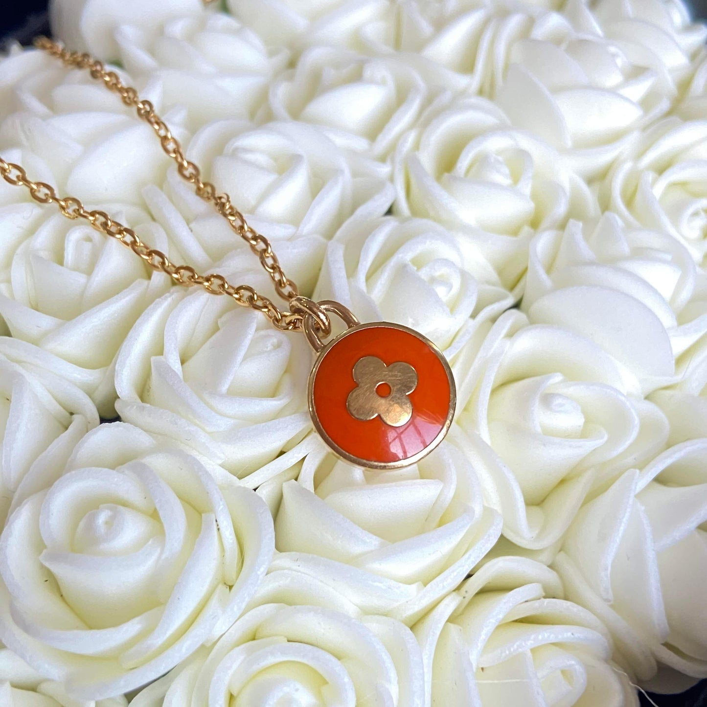 Authentic Louis Vuitton Tangerine Pendant- Necklace