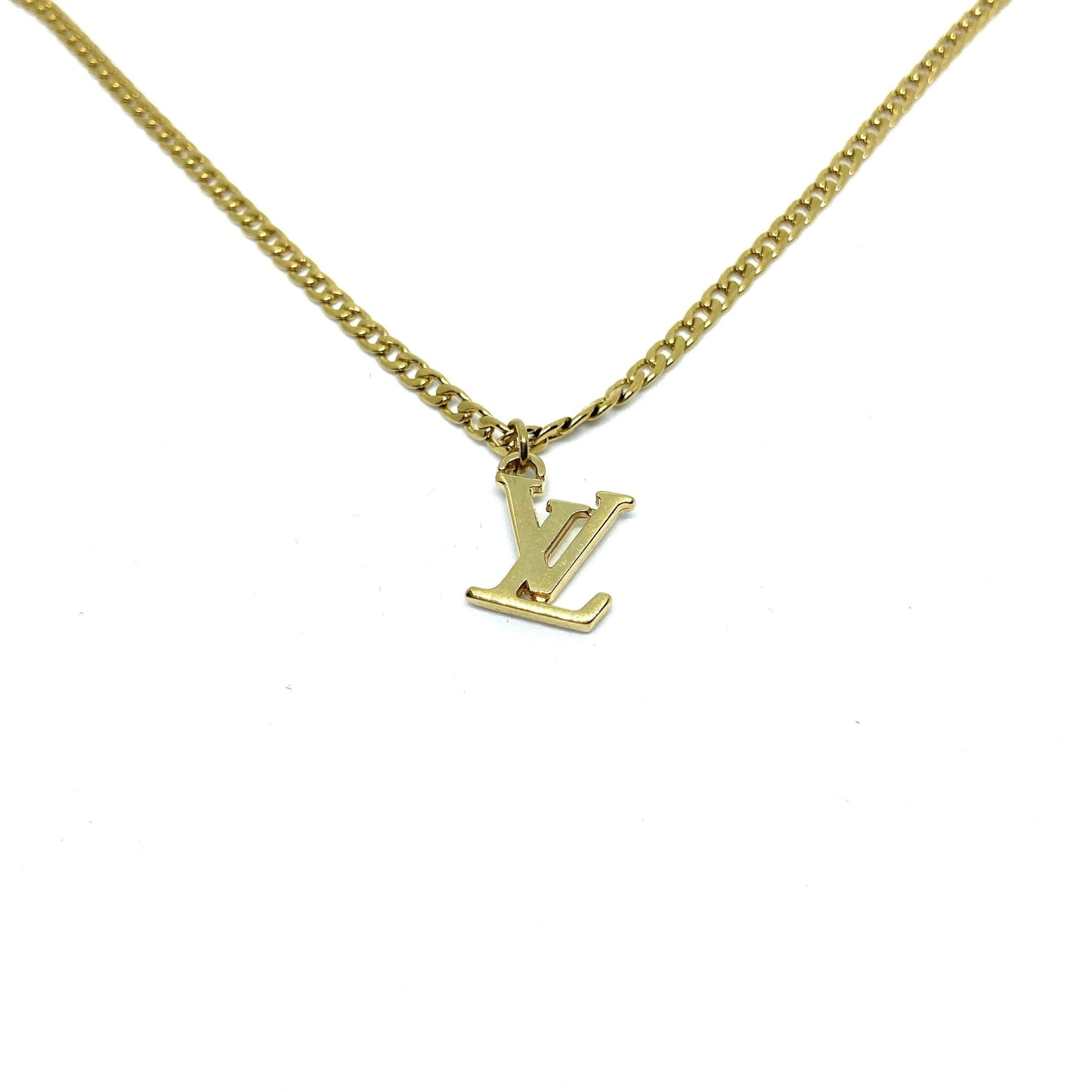 Authentic Louis Vuitton Logo Pendant- Necklace