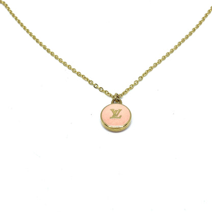 Authentic Louis Vuitton Logo Peach Pendant- Necklace