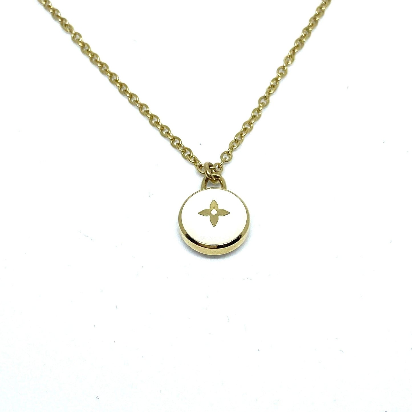 Authentic Louis Vuitton White Pendant- Necklace
