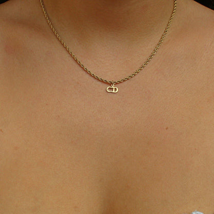 Authentic Mini Dior Pendant - Reworked Necklace