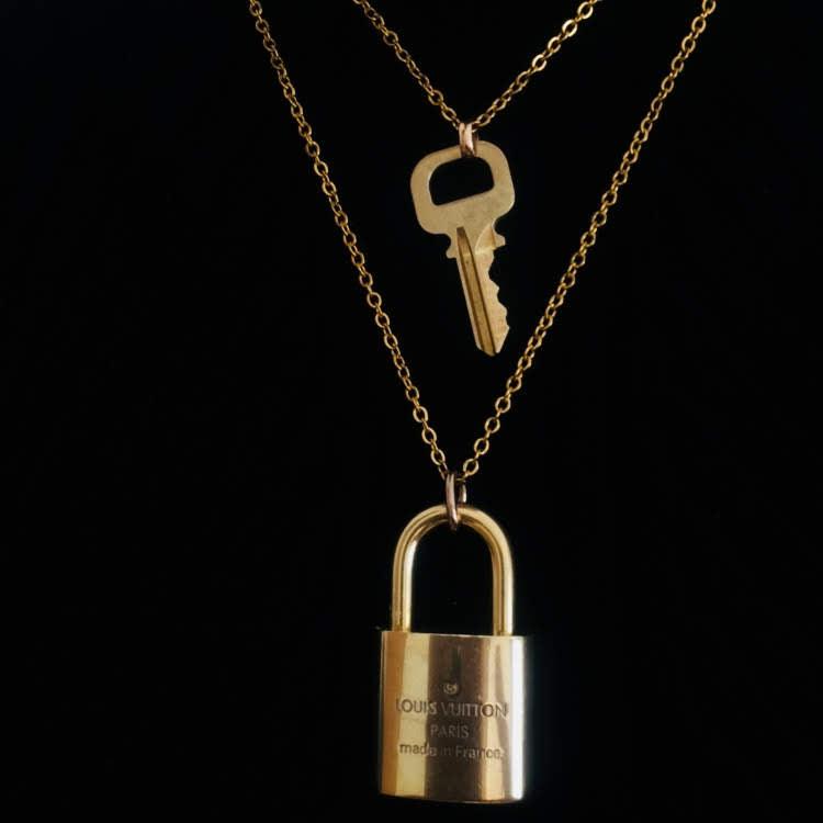 Louis Vuitton Padlock Necklace with Double Layer Chain For Him