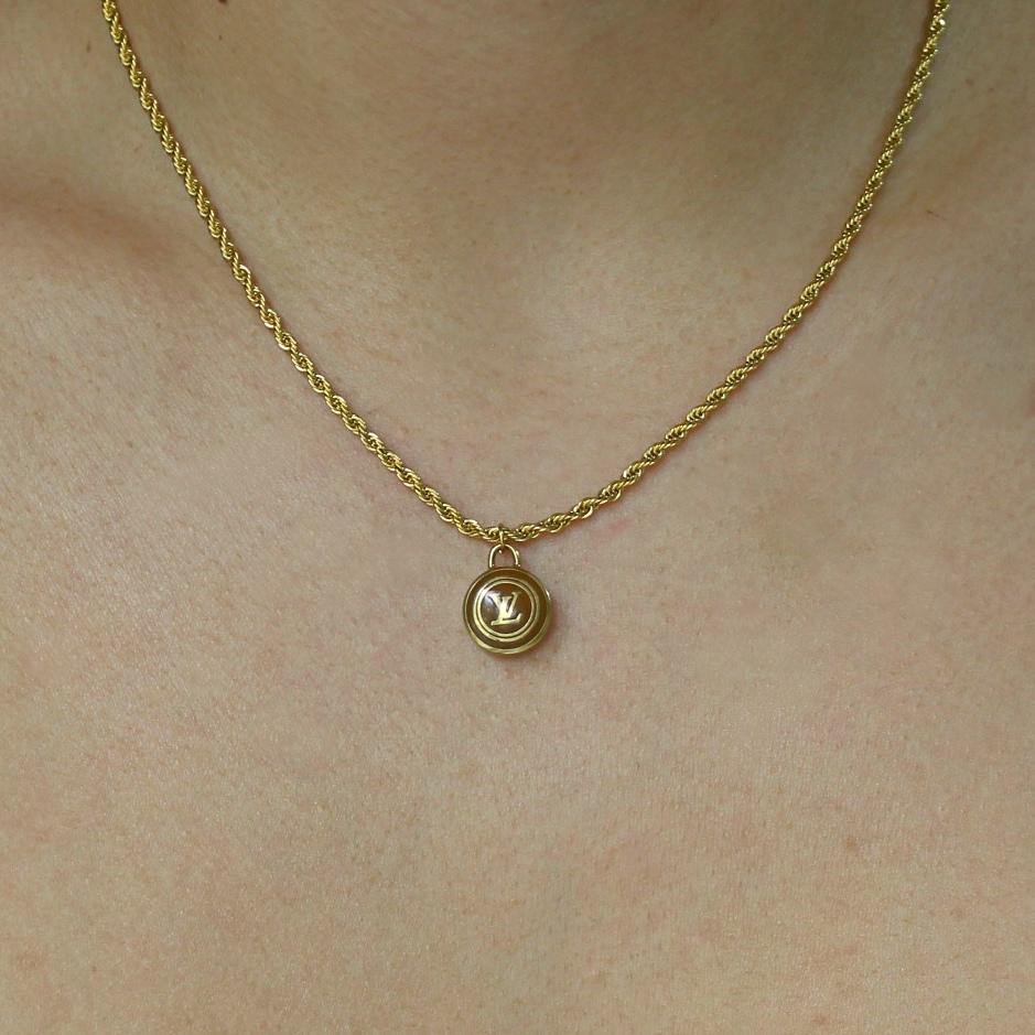 Authentic Louis Vuitton Sienna Logo- Repurposed Necklace