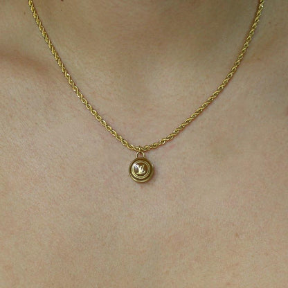 Authentic Louis Vuitton Sienna Logo- Repurposed Necklace
