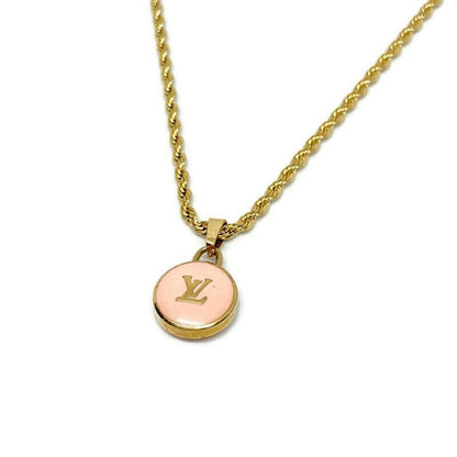Authentic Louis Vuitton Logo Peach Pendant- Necklace
