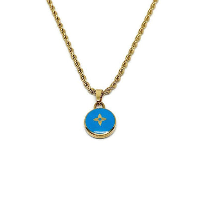 Authentic Louis Vuitton Blue Pendant- Necklace Pastilles Pendant