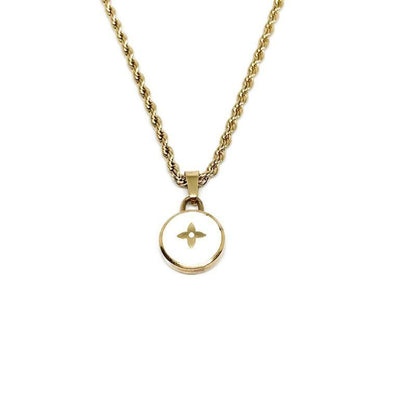 Authentic Louis Vuitton White Pendant- Necklace