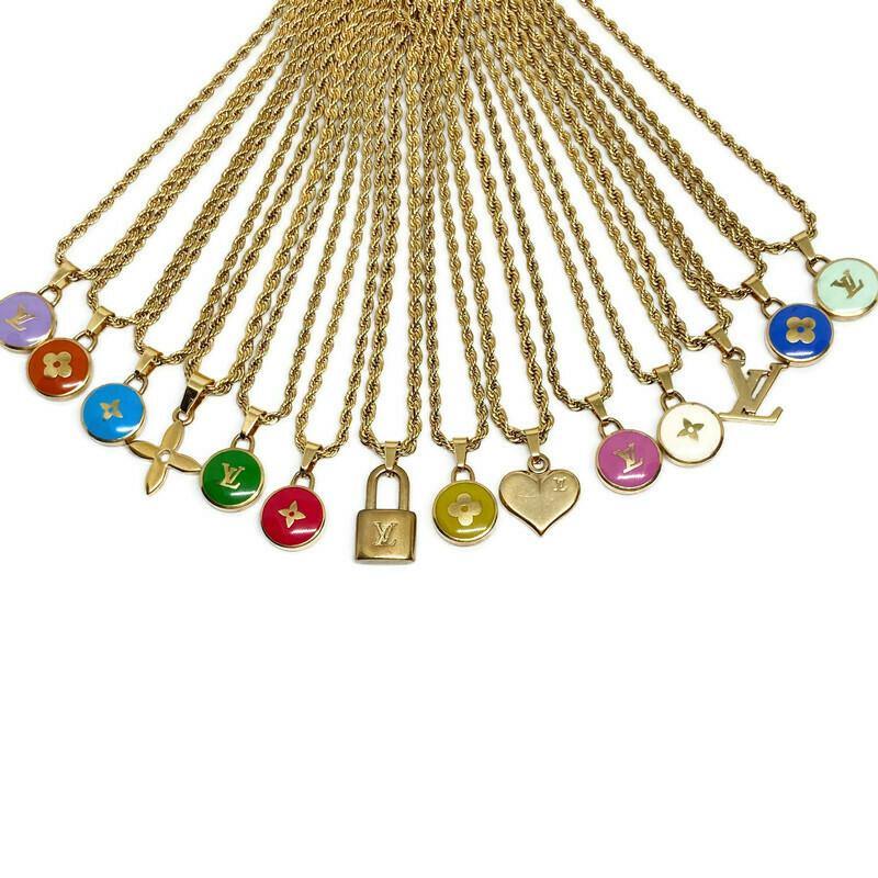 Authentic Louis Vuitton Blue Pendant- Necklace Pastilles Pendant