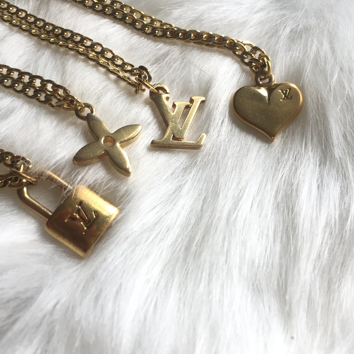 Authentic Louis Vuitton Logo Pendant- Necklace