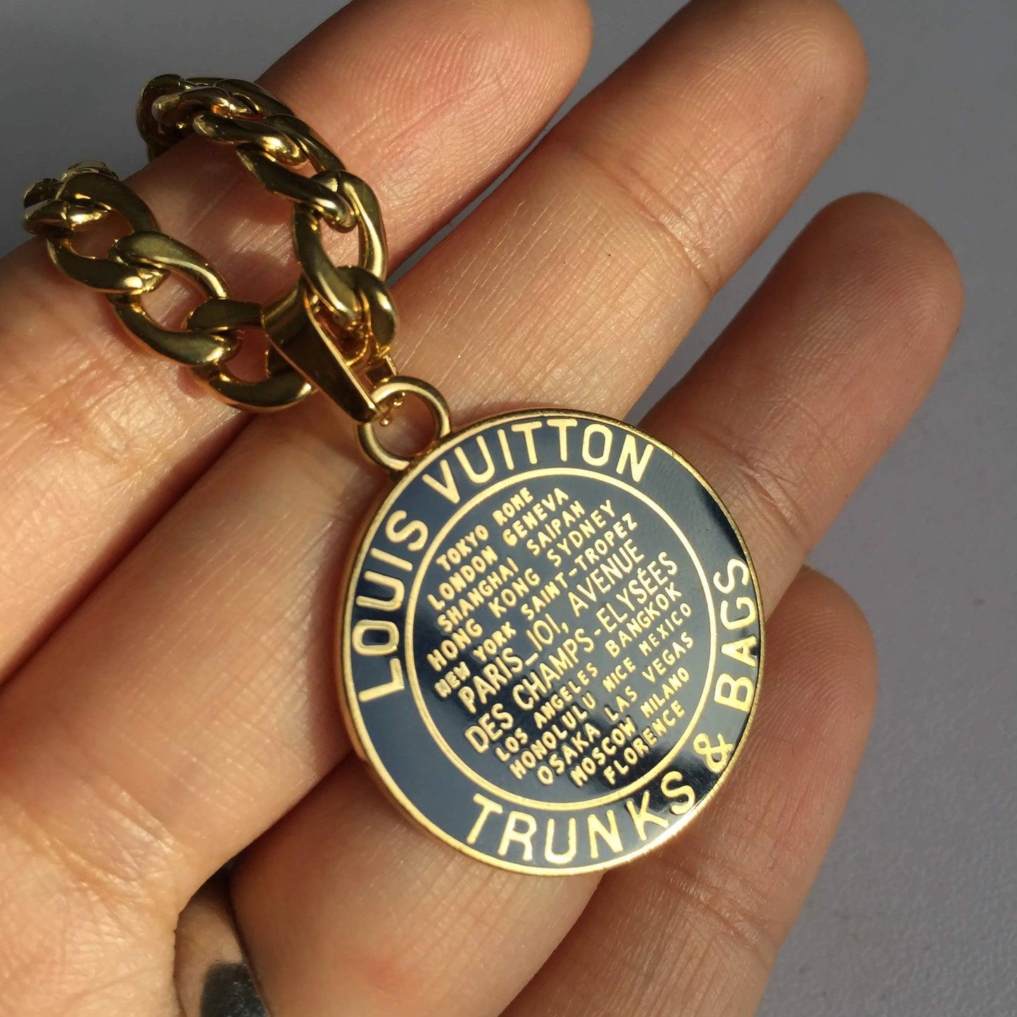 Authentic Louis Vuitton Blue -Reworked Necklace