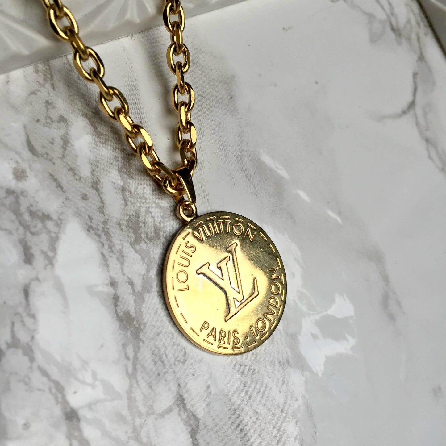 Authentic Louis Vuitton Large Round - Reworked Necklace