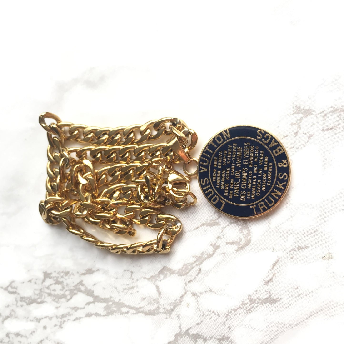 Authentic Louis Vuitton Blue -Reworked Necklace