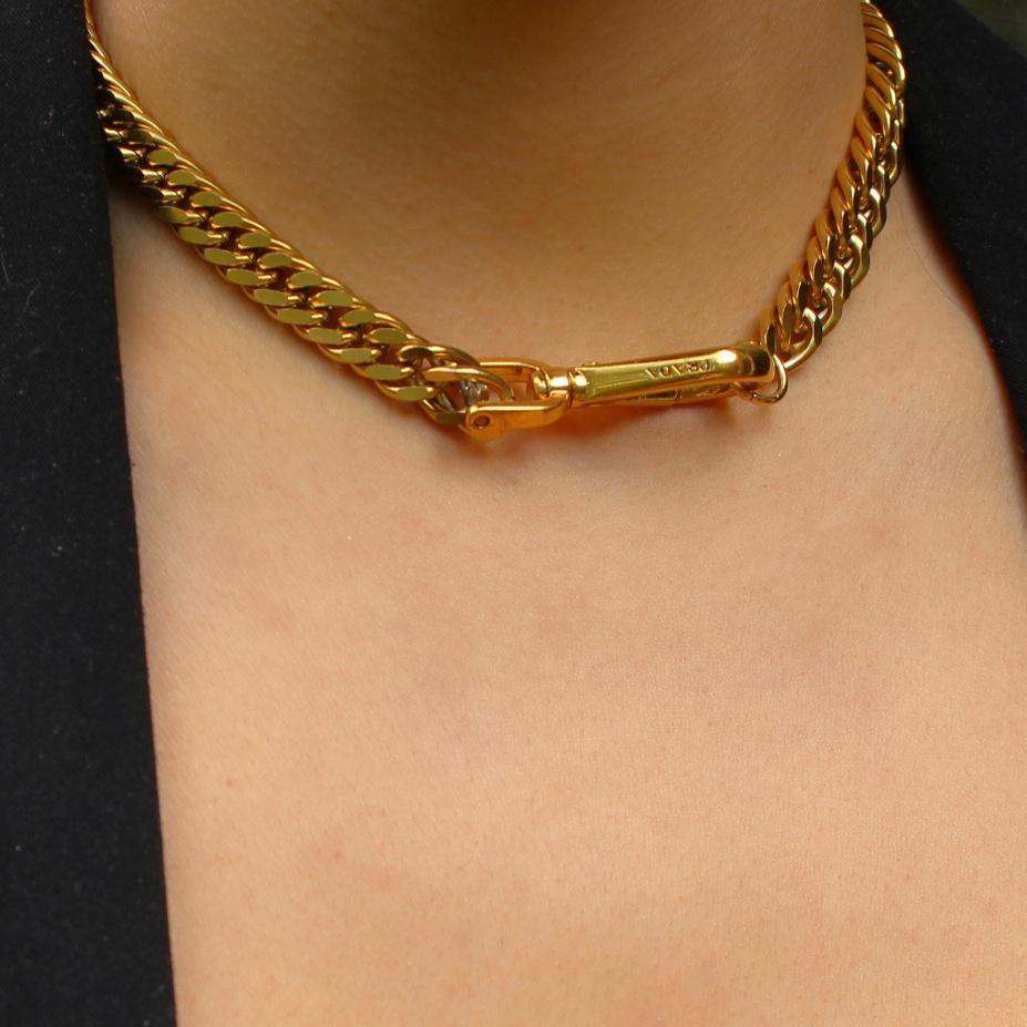 Repurposed Authentic Prada Clasp- Necklace