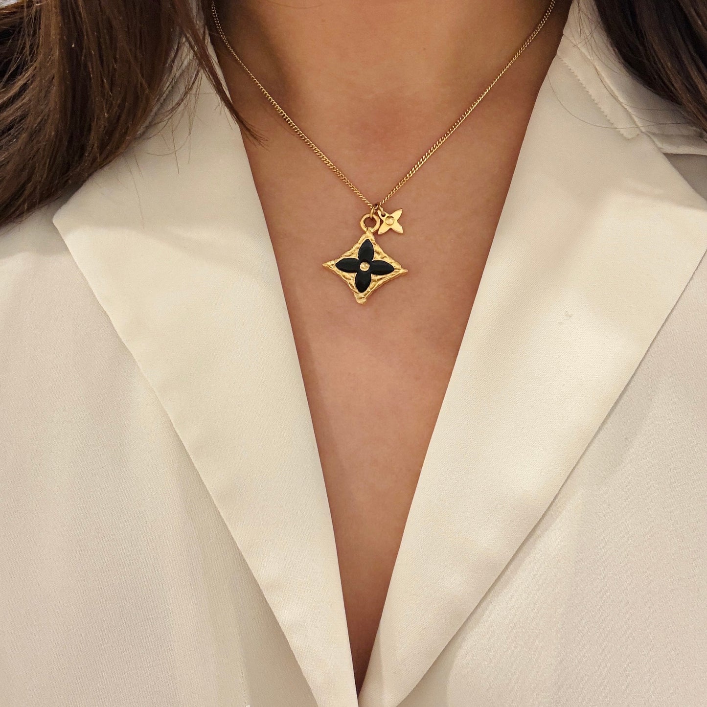 Authentic repurposed Louis Vuitton monogram necklace